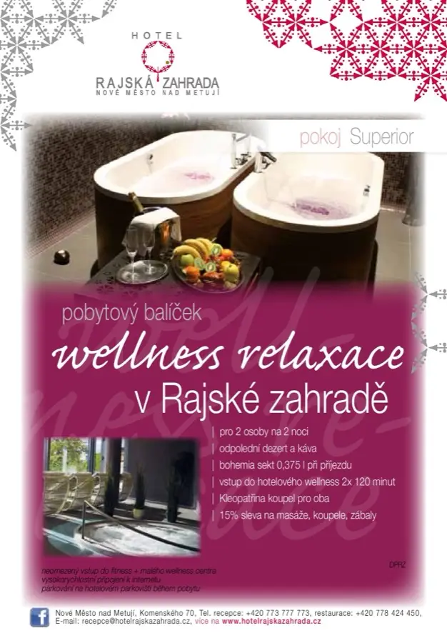 Wellness relaxace v Rajské zahradě - pokoj SUPERIOR